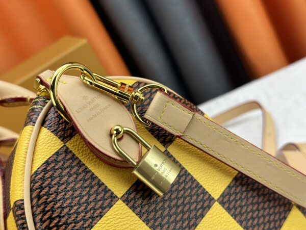 LOUIS VUITTON SPEEDY 25 BANDOULIÈRE DAMIER POP YELLOW 25CM N40584 - Image 5