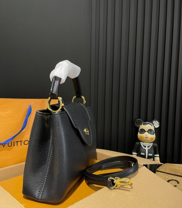 LOUIS VUITTON CAPUCINES BB BAG BLACK 27CM M94755 - Image 6