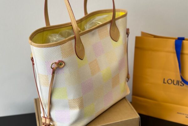 LOUIS VUITTON NEVERFULL MM DAMIER CANVAS PEACH 31CM N40668 - Image 6