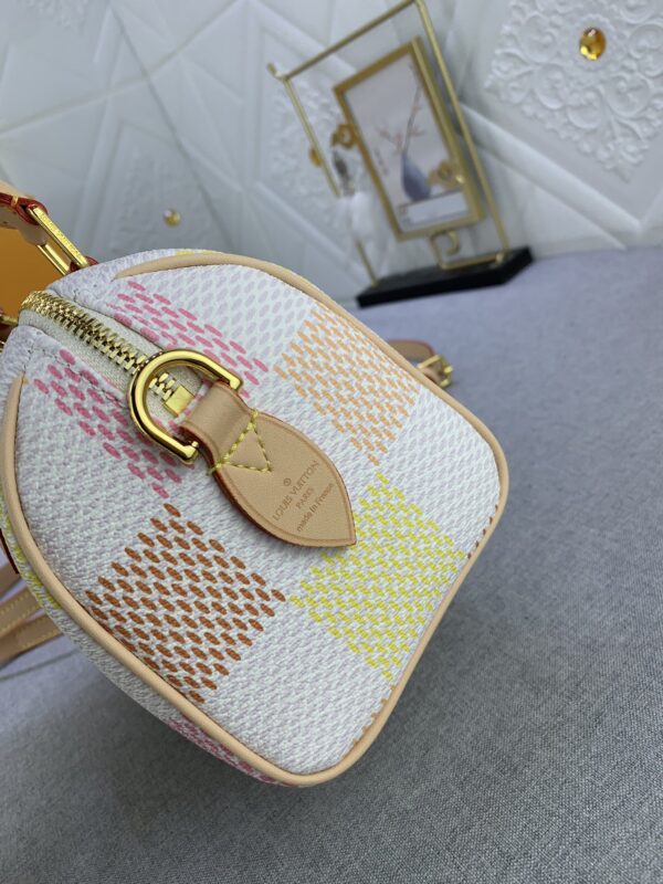 LOUIS VUITTON SPEEDY BANDOULIÈRE DAMIER CANVAS PEACH 20CM - Image 6