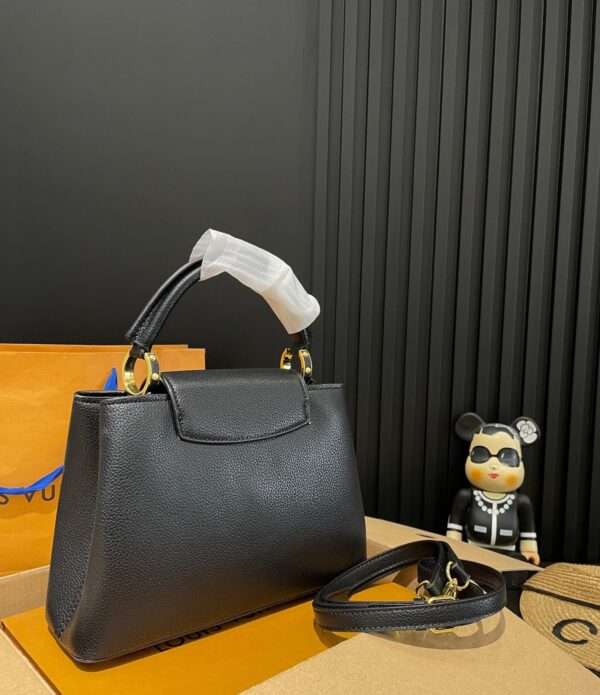 LOUIS VUITTON CAPUCINES BB BAG BLACK 27CM M94755 - Image 8