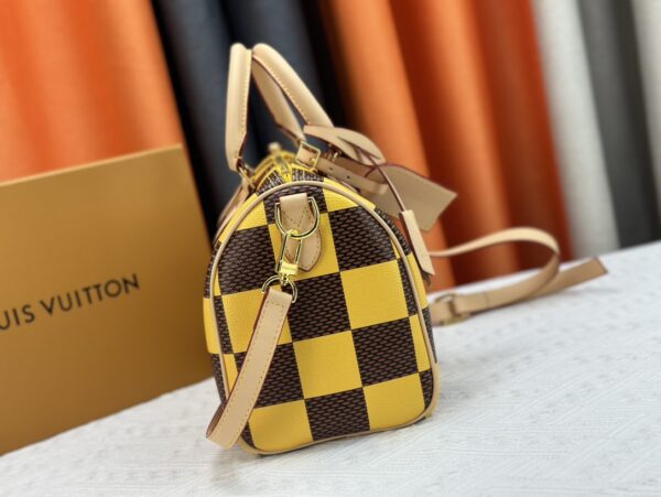 LOUIS VUITTON SPEEDY 25 BANDOULIÈRE DAMIER POP YELLOW 25CM N40584 - Image 8