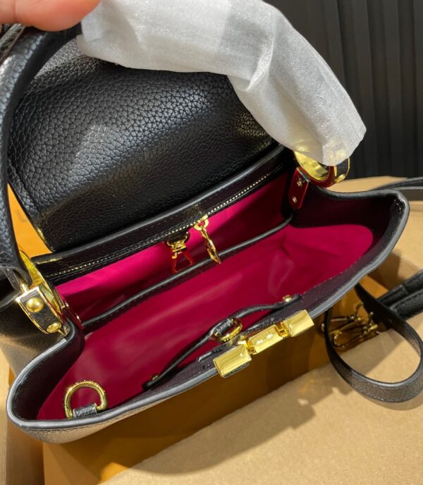 LOUIS VUITTON CAPUCINES BB BAG BLACK 27CM M94755 - Image 10