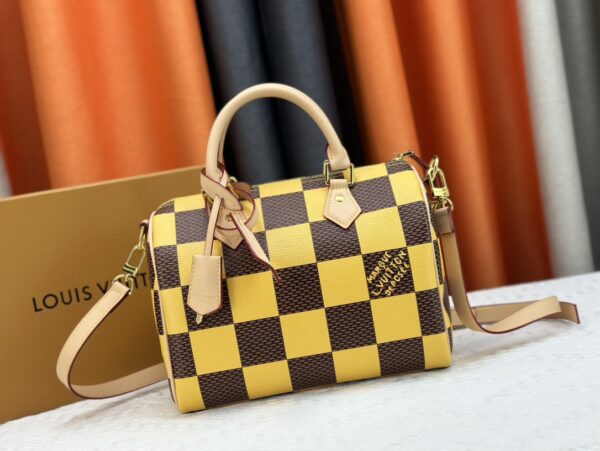 LOUIS VUITTON SPEEDY 25 BANDOULIÈRE DAMIER POP YELLOW 25CM N40584 - Image 10