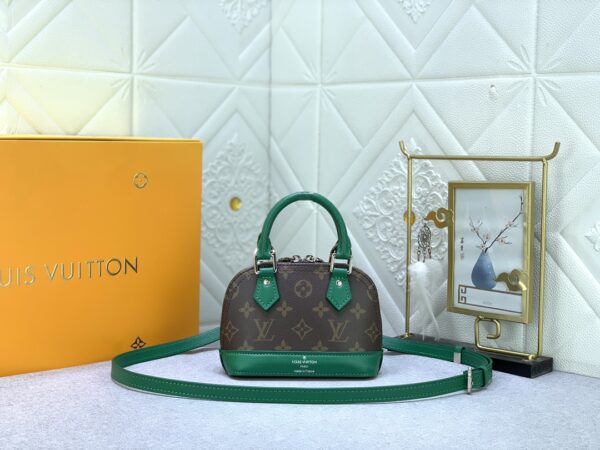 LOUIS VUITTON MINI ALMA MONOGRAM CANVAS MIX WITH GREEN 18CM M83204 - Image 8