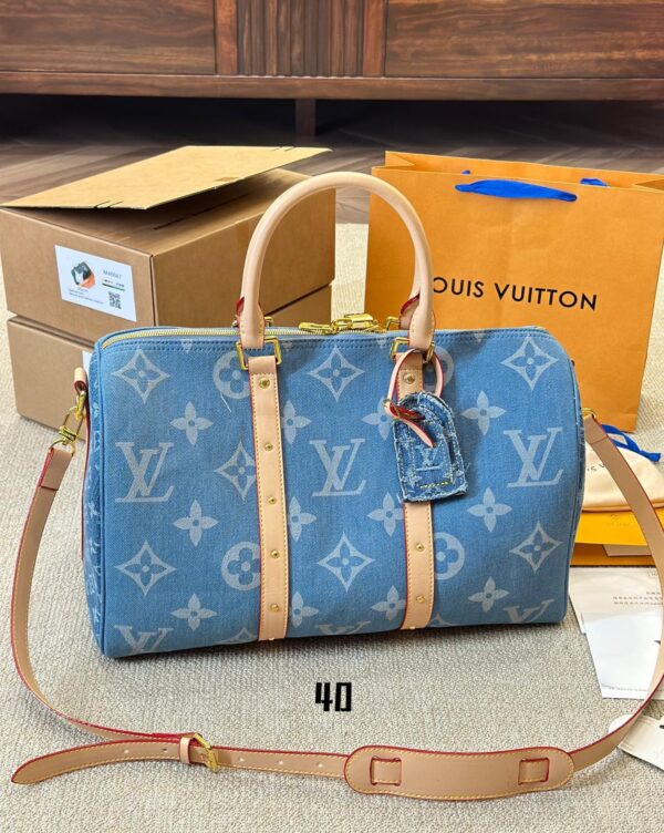 LOUIS VUITTON KEEPALL BANDOULIÈRE DENIM BLUE 40CM M24315 - Image 3