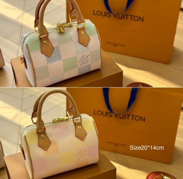 LOUIS VUITTON SPEEDY BANDOULIÈRE DAMIER CANVAS PISTACHIO 20CM N40515 - Image 3