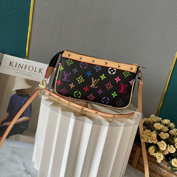 LOUIS VUITTON POCHETTE ACCESSOIRES MONOGRAM MULTICOLORE BLACK 22CM - Image 2