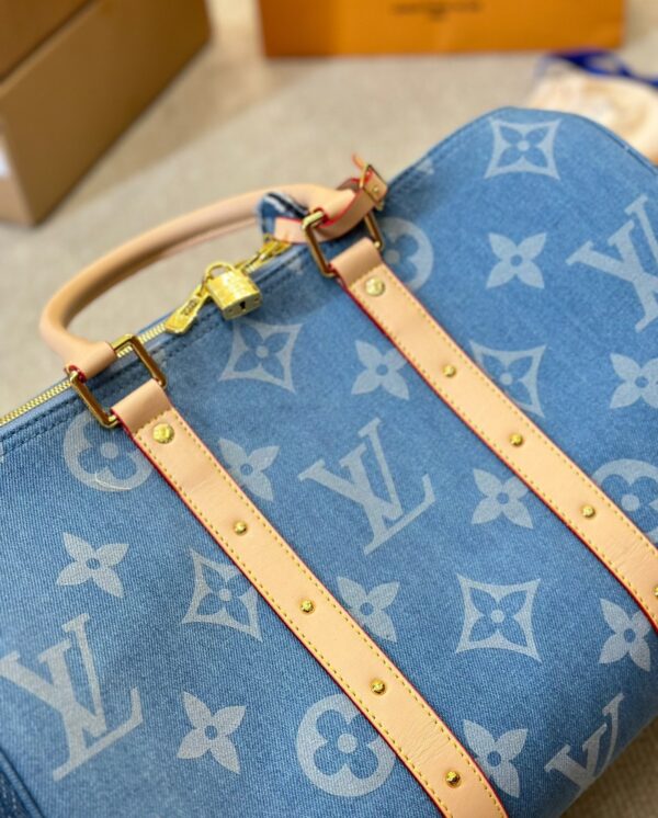 LOUIS VUITTON KEEPALL BANDOULIÈRE DENIM BLUE 40CM M24315 - Image 5