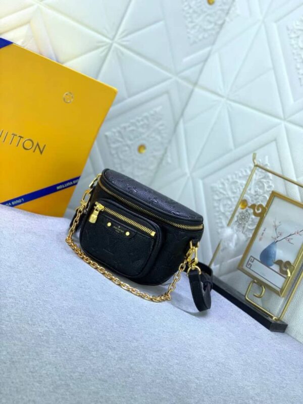 LOUIS VUITTON MINI BUMBAG BLACK MONOGRAM EMPREINTE 17CM M46917 - Image 9