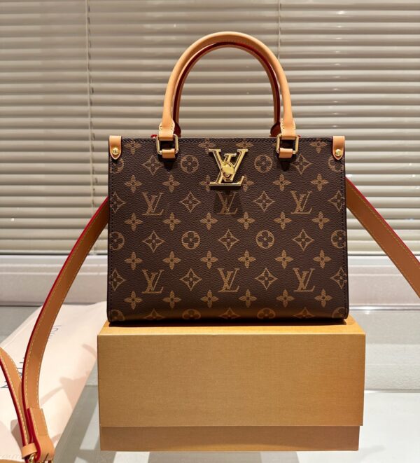 LOUIS VUITTON LOCK GO BAG MONOGRAM CANVAS 25CM - Image 2