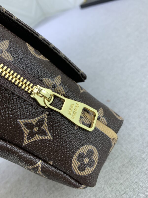 LOUIS VUITTON FLAP DOUBLE PHONE POUCH MONOGRAM STRIPES BROWN CANVAS 18CM M81005 - Image 4