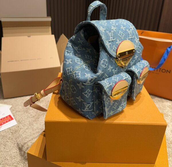 LOUIS VUITTON BACKPACK VENICE DENIM BLUE 20CM M46836 - Image 5