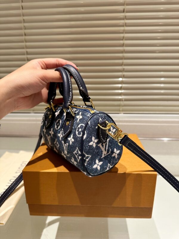 LOUIS VUITTON NANO SPEEDY DENIM BLUE BAG 17CM M81168 - Image 4