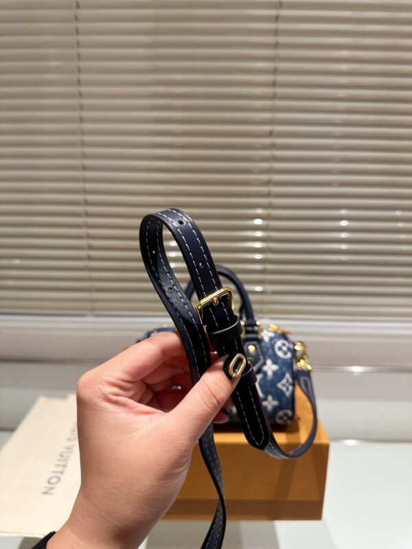 LOUIS VUITTON NANO SPEEDY DENIM BLUE BAG 17CM M81168 - Image 6