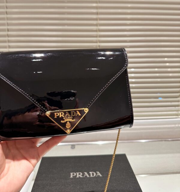 PRADA PATENT LEATHER MINI BAG BLACK 20CM 1BP051 069 F0002 V 5TO - Image 3