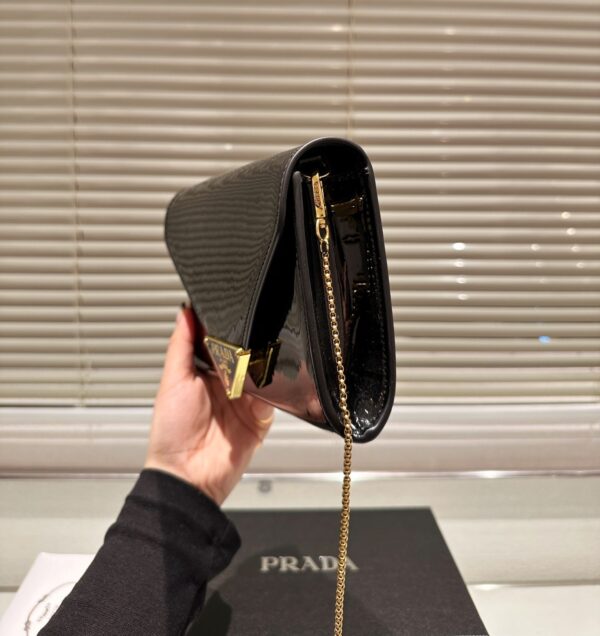 PRADA PATENT LEATHER MINI BAG BLACK 20CM 1BP051 069 F0002 V 5TO - Image 7