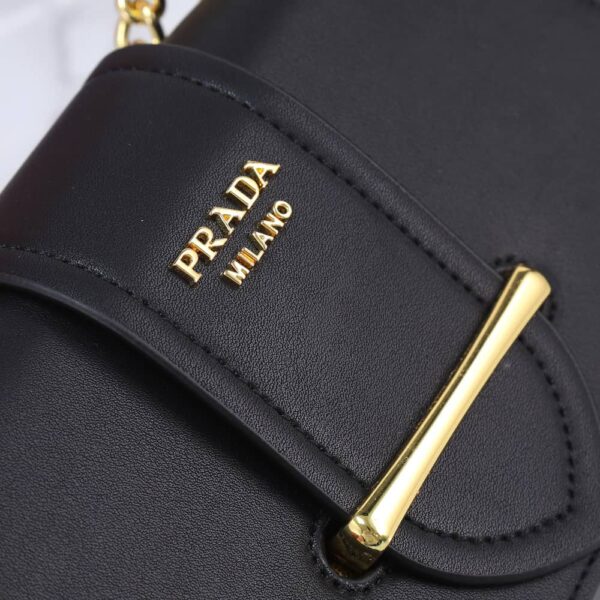 PRADA SIDONIE SAFFIANO LEATHER BAG IN BLACK 24CM - Image 7