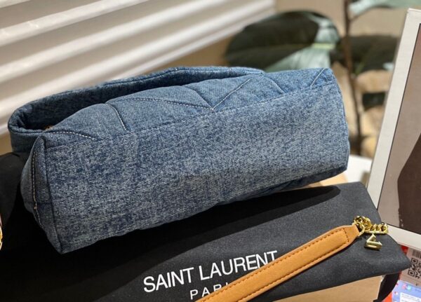 SAINT LAURENT PUFFER MEDIUM IN SUEDE AND DENIM 30CM 5774752PT674575 - Image 9