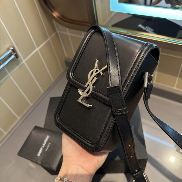 SAINT LAURENT SOLFERINO MINI BAG IN SMOOTH LEATHER BLACK 11CM 7539630SX0E1000 - Image 6