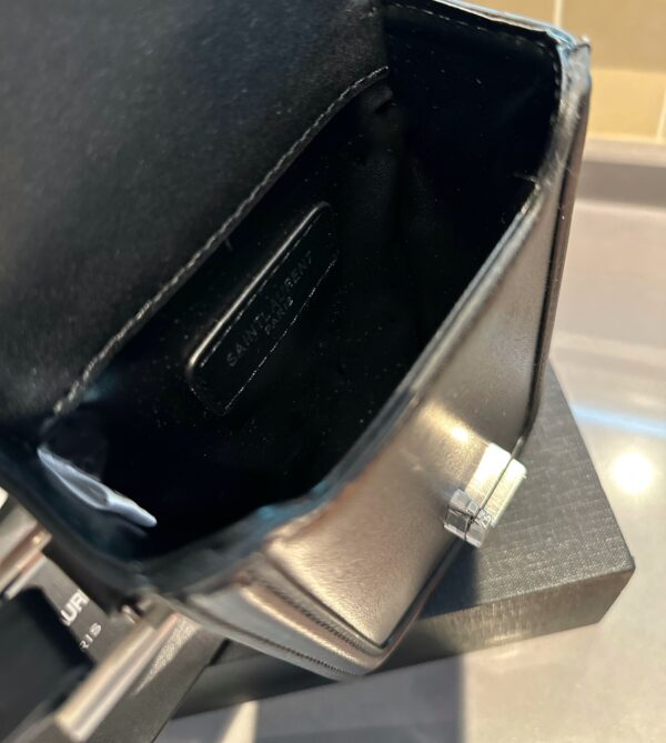 SAINT LAURENT SOLFERINO MINI BAG IN SMOOTH LEATHER BLACK 11CM 7539630SX0E1000 - Image 8