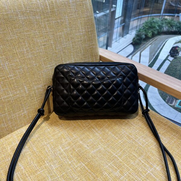 CHANEL CAMBON CAMERA BAG QUILTED LEATHER BLACK 26CM - Image 7