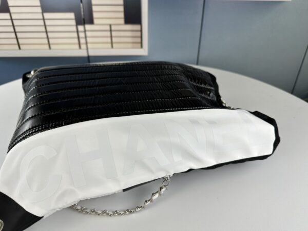 CHANEL COCO SPORT BACKPACK NYLON BLACK WHITE 41CM - Image 2