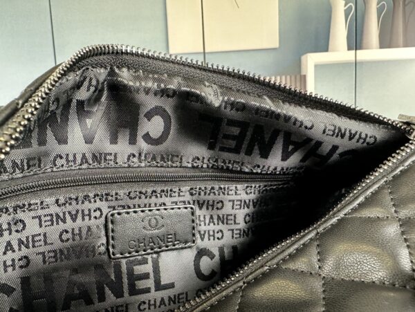 CHANEL CASUAL RIVIERA BOWLING BAG QUILTED LEATHER MEDIUM BLACK 32CM - Image 2