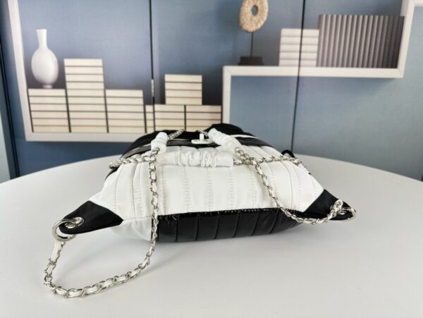 CHANEL COCO SPORT BACKPACK NYLON BLACK WHITE 41CM - Image 3