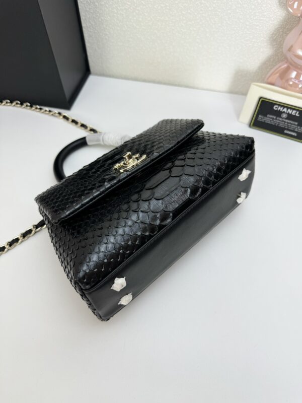 CHANEL TRENDY CC TOP HANDLE BAG PYTHON BLACK 23CM - Image 3