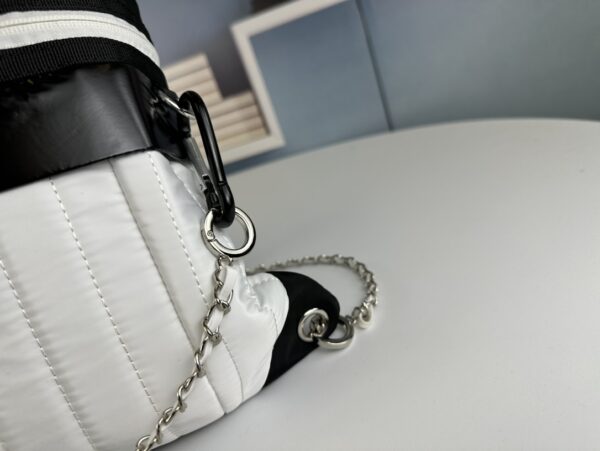 CHANEL COCO SPORT BACKPACK NYLON BLACK WHITE 41CM - Image 4