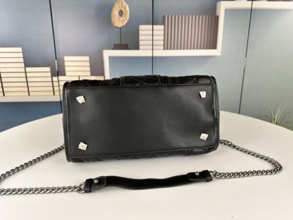 CHANEL CASUAL RIVIERA BOWLING BAG QUILTED LEATHER MEDIUM BLACK 32CM - Image 4