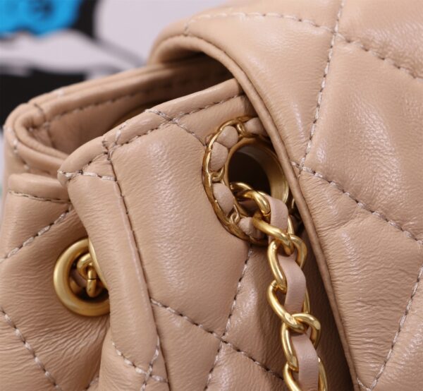 CHANEL MIX ACCORDION CC FLAP BAG QUILTED GLAZED LEATHER PINK 23CM - Image 5