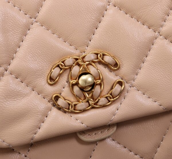 CHANEL MIX ACCORDION CC FLAP BAG QUILTED GLAZED LEATHER PINK 23CM - Image 6
