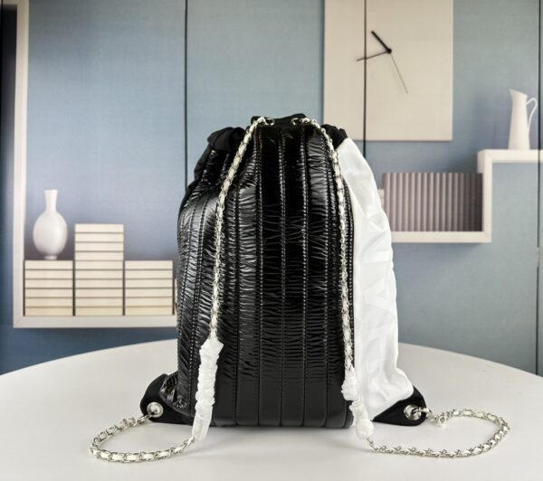 CHANEL COCO SPORT BACKPACK NYLON BLACK WHITE 41CM - Image 6