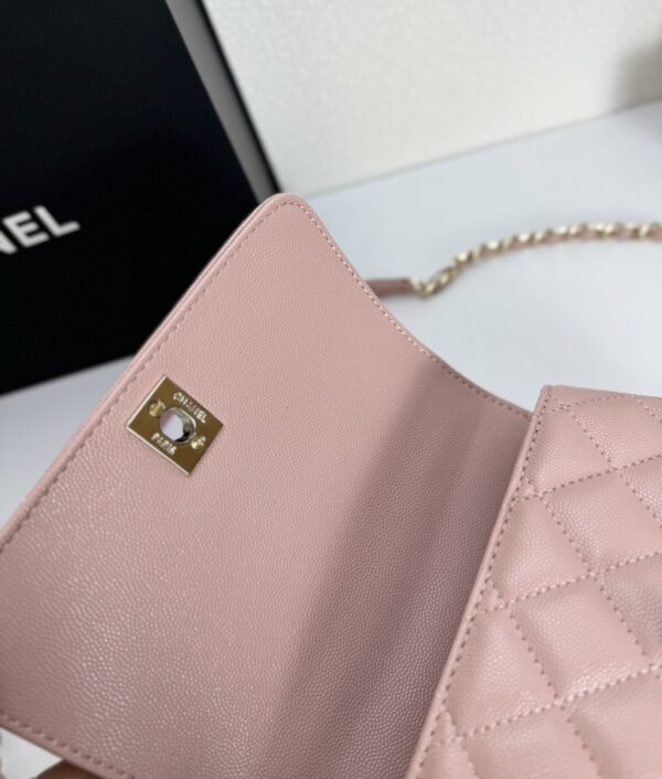 CHANEL SMALL COCO HANDLE LIGHT PINK CAVIAR LIGHT GOLD HARDWARE 20CM - Image 6