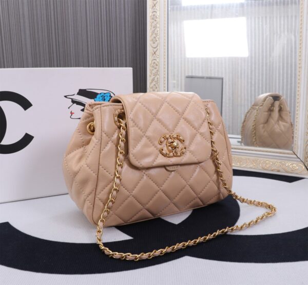 CHANEL MIX ACCORDION CC FLAP BAG QUILTED GLAZED LEATHER PINK 23CM - Image 8