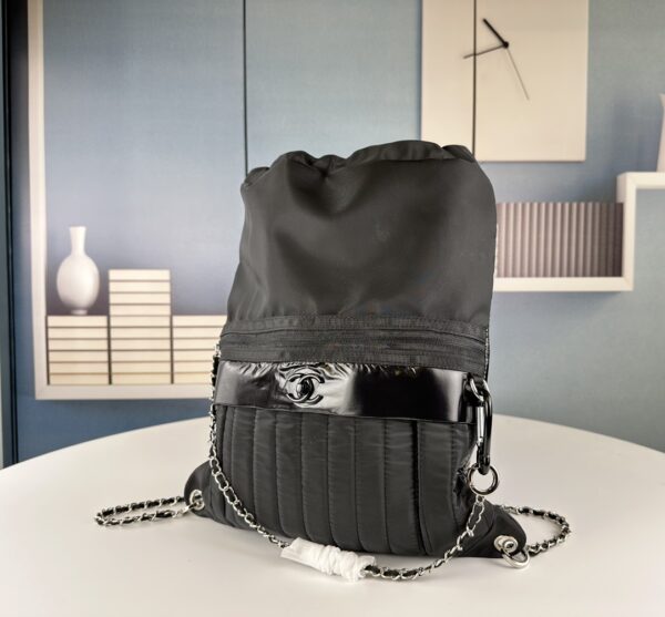 CHANEL COCO SPORT BACKPACK NYLON BLACK 41CM - Image 7