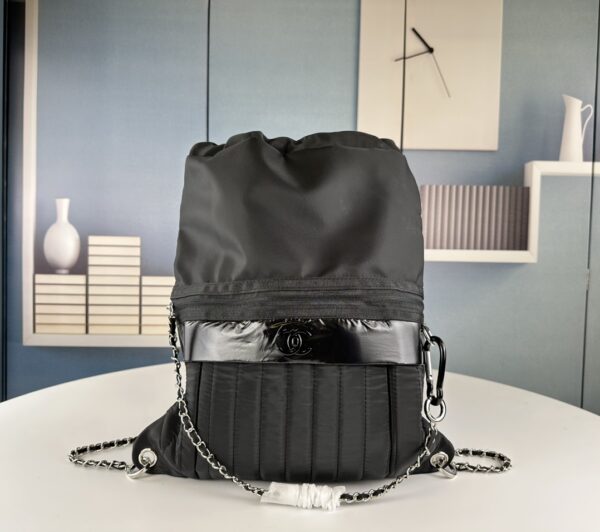CHANEL COCO SPORT BACKPACK NYLON BLACK 41CM - Image 8