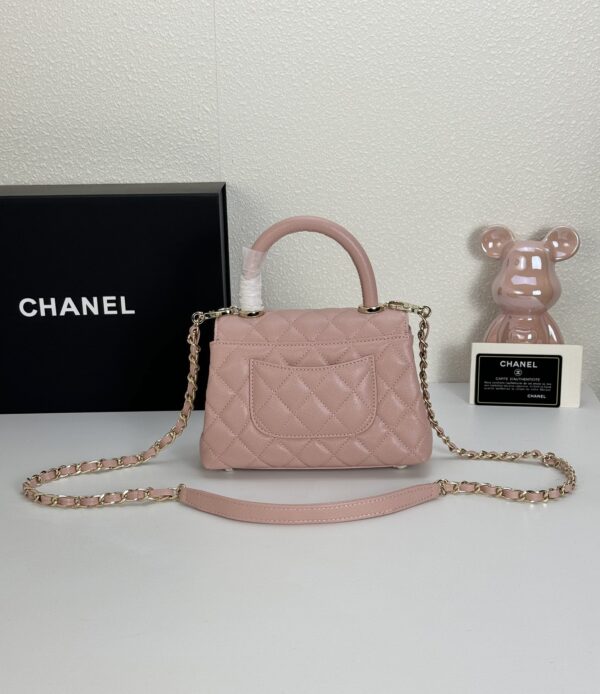 CHANEL SMALL COCO HANDLE LIGHT PINK CAVIAR LIGHT GOLD HARDWARE 20CM - Image 9