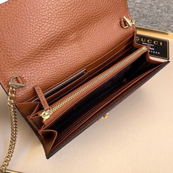 GUCCI JACKIE 1961 CONTINENTAL CHAIN WALLET GG DENIM 19CM - Image 4