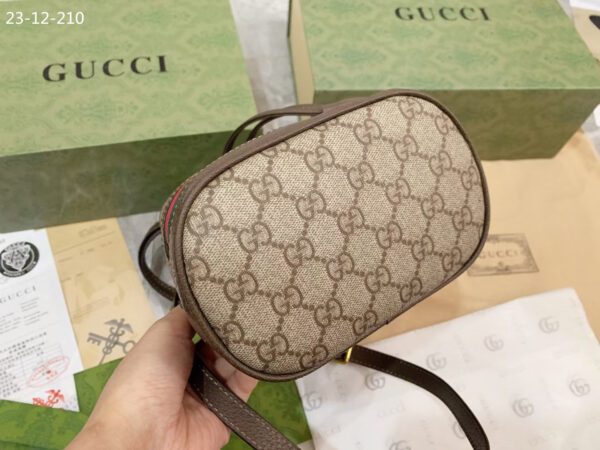 GUCCI OPHIDIA SMALL GG BUCKET BAG BROWN 17CM ‎550621 96I3B 8745 - Image 6