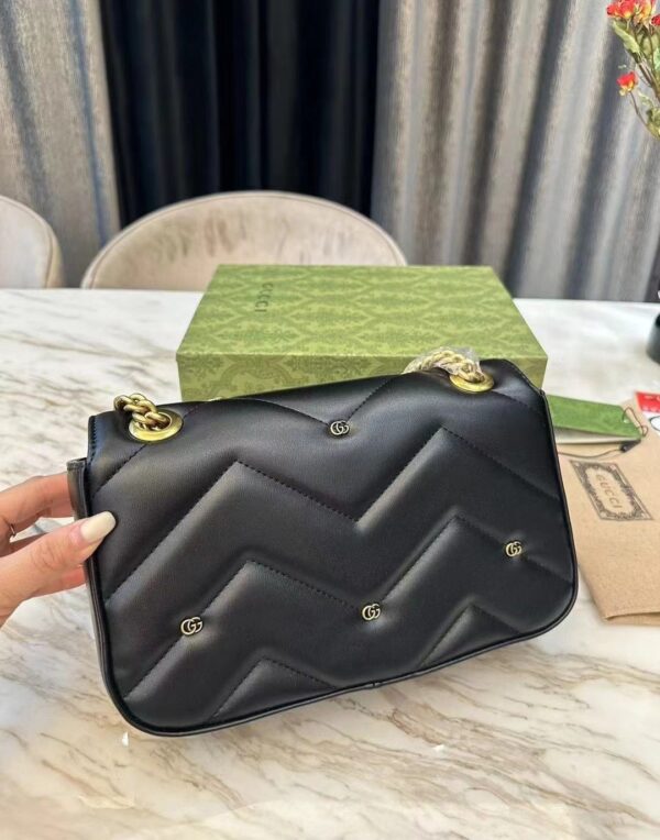 GUCCI GG MARMONT SHOULDER BAG BLACK 23CM 443497 AACPG 1000 - Image 4