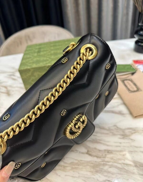 GUCCI GG MARMONT SHOULDER BAG BLACK 23CM 443497 AACPG 1000 - Image 5