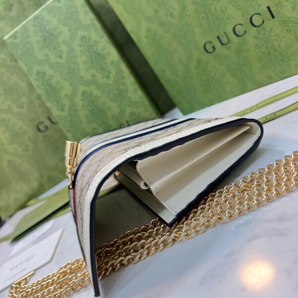 GUCCI JACKIE 1961 CONTINENTAL CHAIN WALLET GG BROWN 19CM 652681 HUHHG 9794 - Image 10