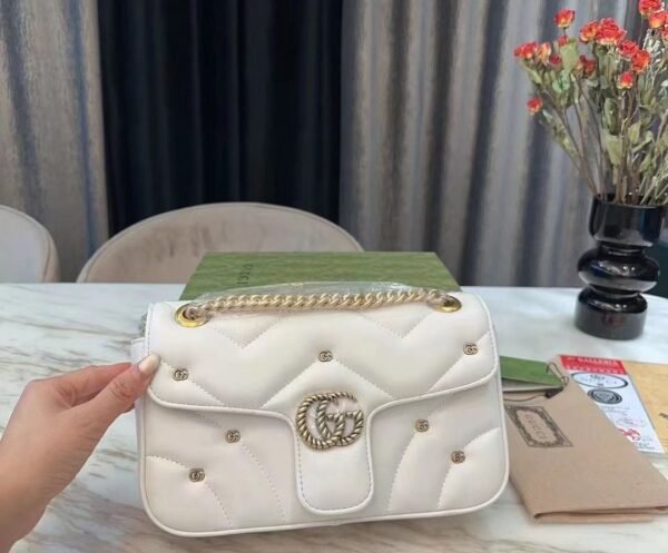 GUCCI GG MARMONT SHOULDER BAG WHITE 23CM 443497 AACPG 9206 - Image 2