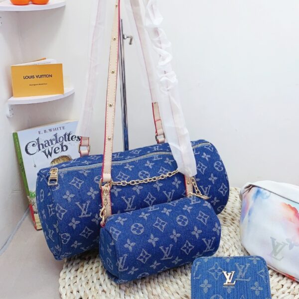 LOUIS VUITTON PAPILLON MONOGRAM DENIM BLUE 29CM M46830 - Image 2