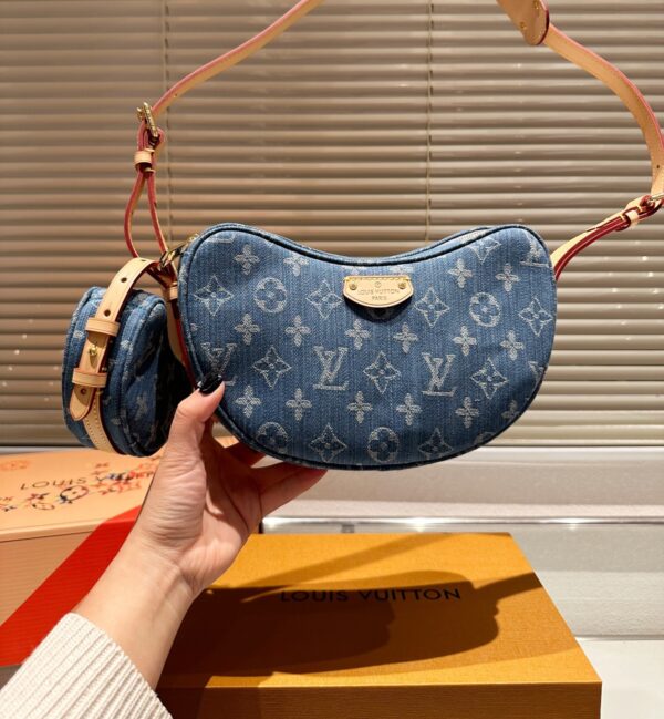LOUIS VUITTON CROISSANT MM MONOGRAM DENIM 25CM M46856 - Image 2