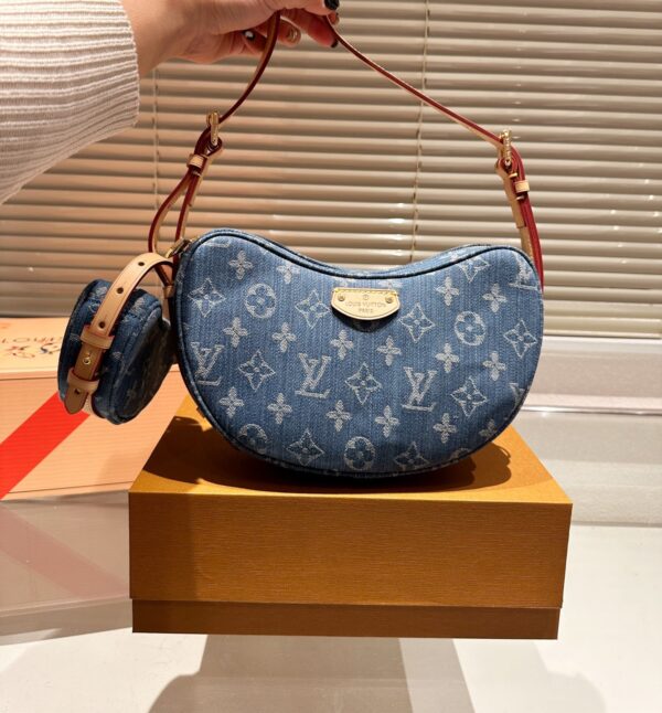 LOUIS VUITTON CROISSANT MM MONOGRAM DENIM 25CM M46856 - Image 3