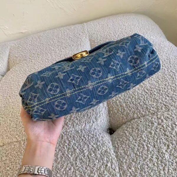LOUIS VUITTON PLEATY HANDBAG MONOGRAM DENIM BLUE 26CM M95050 - Image 7